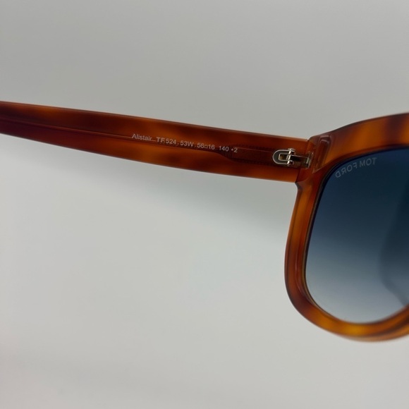 Tom Ford Alistair Sunglasses TF524 53W 56-16-140 Blonde Havana / Blue Shaded main image 7